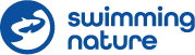 Blue and white Swimming Nature logo